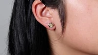 Rose Stud Earrings in 10K Yellow Gold