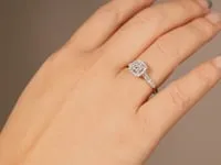 Princess Cut Diamond Engagement Ring 10K White Gold (0.50 ct tw)