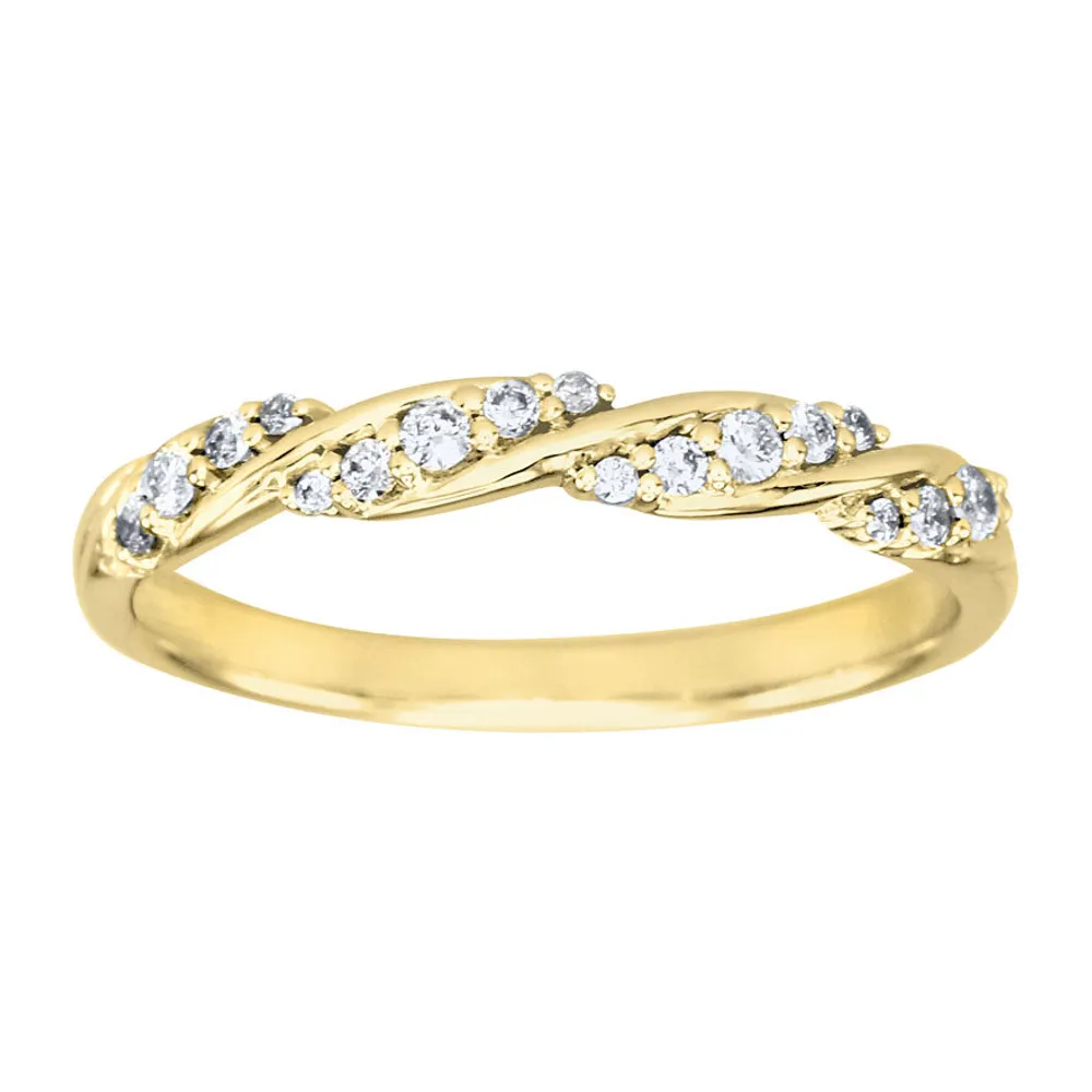 Diamond Twist Anniversary Ring 14K Yellow Gold (0.15ct tw)