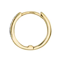 Micro Claw-Set Diamond Huggie Hoop Earrings in 10K Yellow Gold (0.05ct