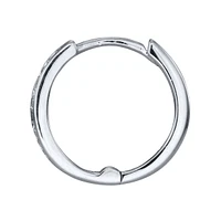Micro Claw-Set Diamond Huggie Hoop Earrings in 10K White Gold (0.05ct