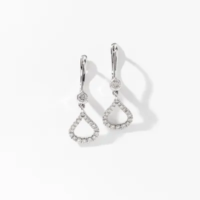 Diamond Dangle Earring in 10K White Gold (0.50 ct tw)