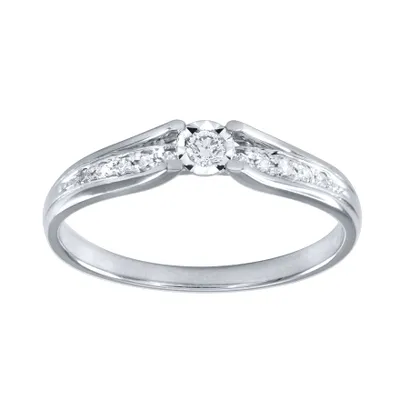 Diamond Promise Ring 10K White Gold (0.10 ct tw)