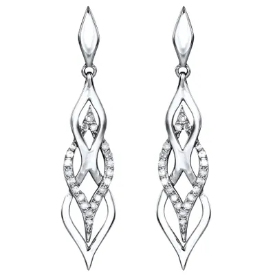 Infinity Dangle Diamond Earrings in 10K White Gold (0.25ct tw)