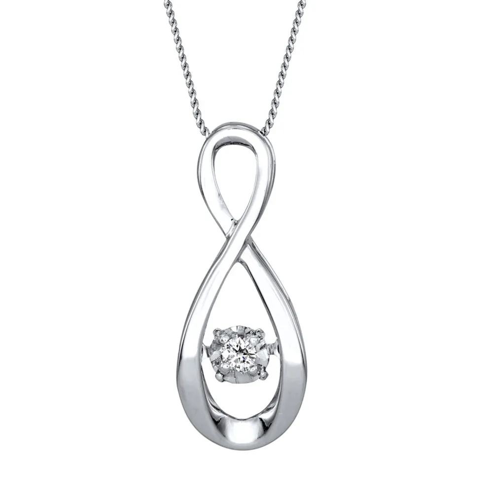 Solitaire Diamond Infinity Necklace from Pulse™ Collection in 10K Whit