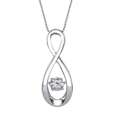 Solitaire Diamond Infinity Necklace from Pulse™ Collection in 10K Whit