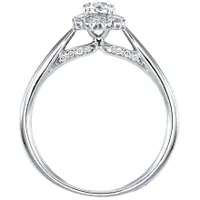 Canadian Diamond Cathedral Engagement Ring 14K White Gold (0.51ct t