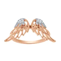 Angel Wing Diamond Ring 10K Rose Gold (0.05 ct tw)