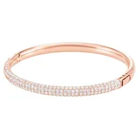 Swarovski Stone bangle - White, Rose-gold tone plated | 5032850