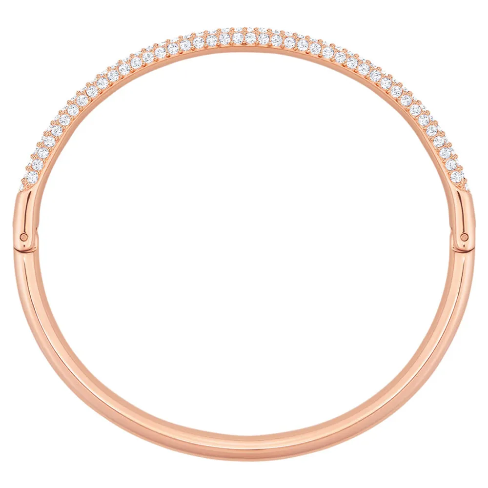 Swarovski Stone bangle - White, Rose-gold tone plated | 5032850