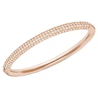 Swarovski Stone bangle - White, Rose-gold tone plated | 5032850