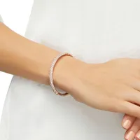 Swarovski Stone bangle - White, Rose-gold tone plated | 5032850