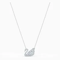 Swarovski Dancing Swan Necklace, White, Rhodium Plated | 5514421