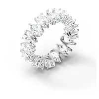 Swarovski Vittore ring - Pear cut crystals, White, Rhodium plated | 55