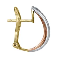 Layered Diamond Hoop Earrings in 14K Tri-Coloured Gold (0.24ct tw)