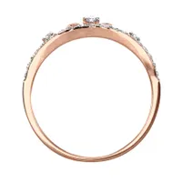 Pavé Diamond Crown Ring 10K Rose Gold (0.12ct tw)