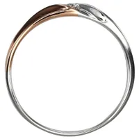 Mens Solitaire Diamond Wedding Band 10K White and Rose Gold (0.05ct