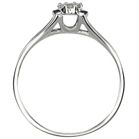 10K White Gold Diamond Cluster Promise Ring (0.11ct tw)