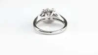 Canadian Diamond Halo Engagement Ring 14K White Gold (0.96ct tw)