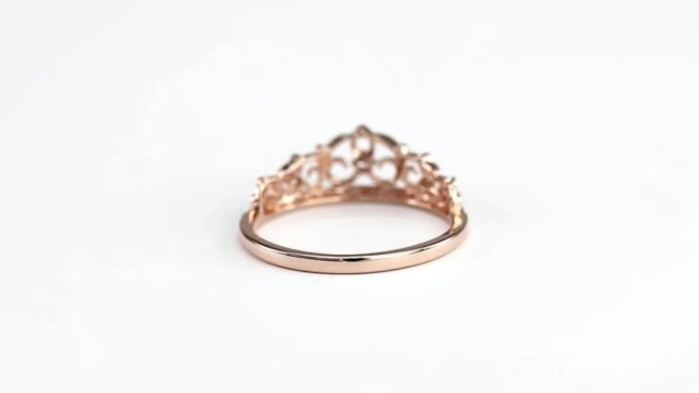 Pavé Diamond Crown Ring 10K Rose Gold (0.12ct tw)