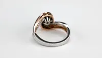 Canadian Swirl Diamond Engagement Ring 14K White and Rose Gold (0.4