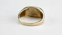 Men's Diamond Signet Ring 10K Yellow and White Gold (0.03ct tw)