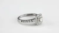 Double Halo Diamond Ring 14K White Gold (0.74ct tw)