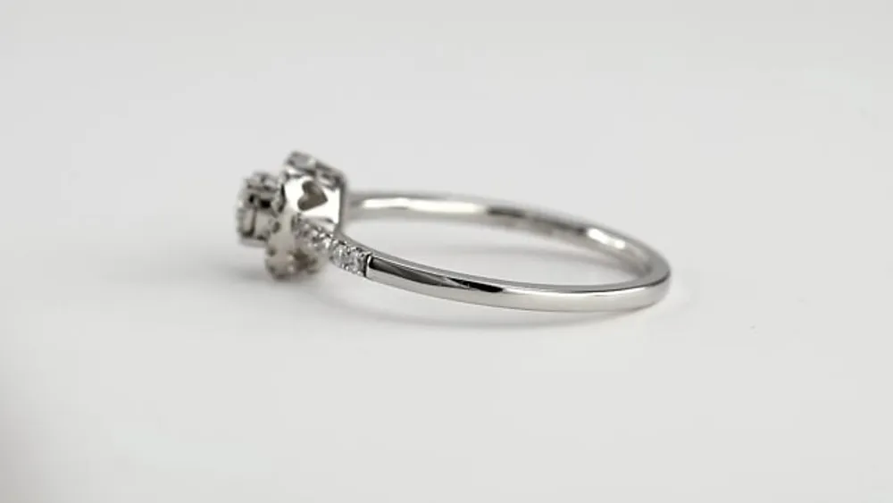 Diamond Halo Ring of the Miracle Mark Collection 14K White Gold wit