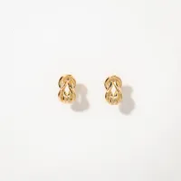 Love Knot Stud Earrings in 14K Yellow Gold