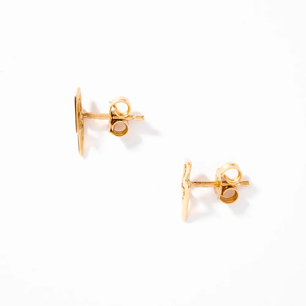 Lightning Bolt Stud Earrings in 14K Yellow Gold