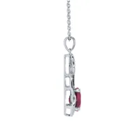 Ruby Pendant Necklace with Diamond Accents