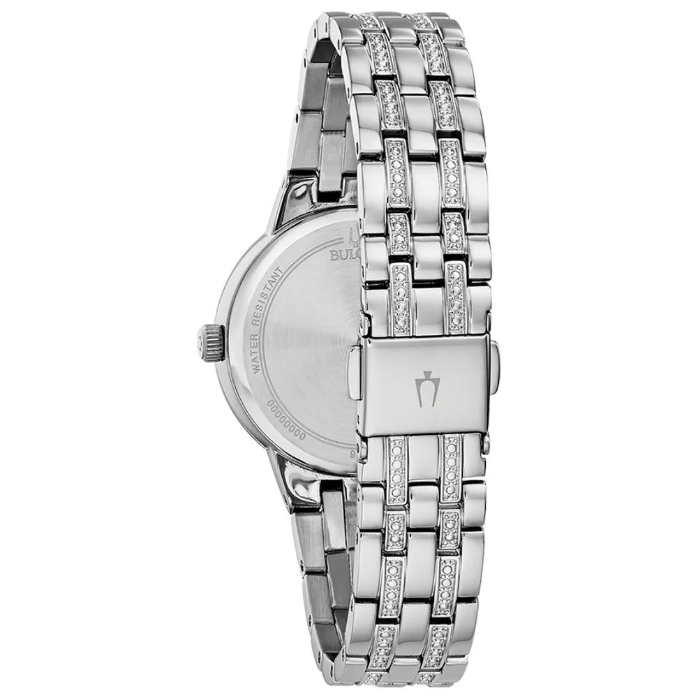 Bulova Women's Crystal Watch In Blue Dial | 96L276