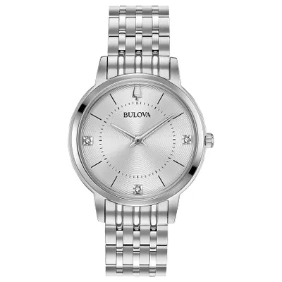 Bulova Classic Women's Diamond Silver Dial Classic Watch | 96P183