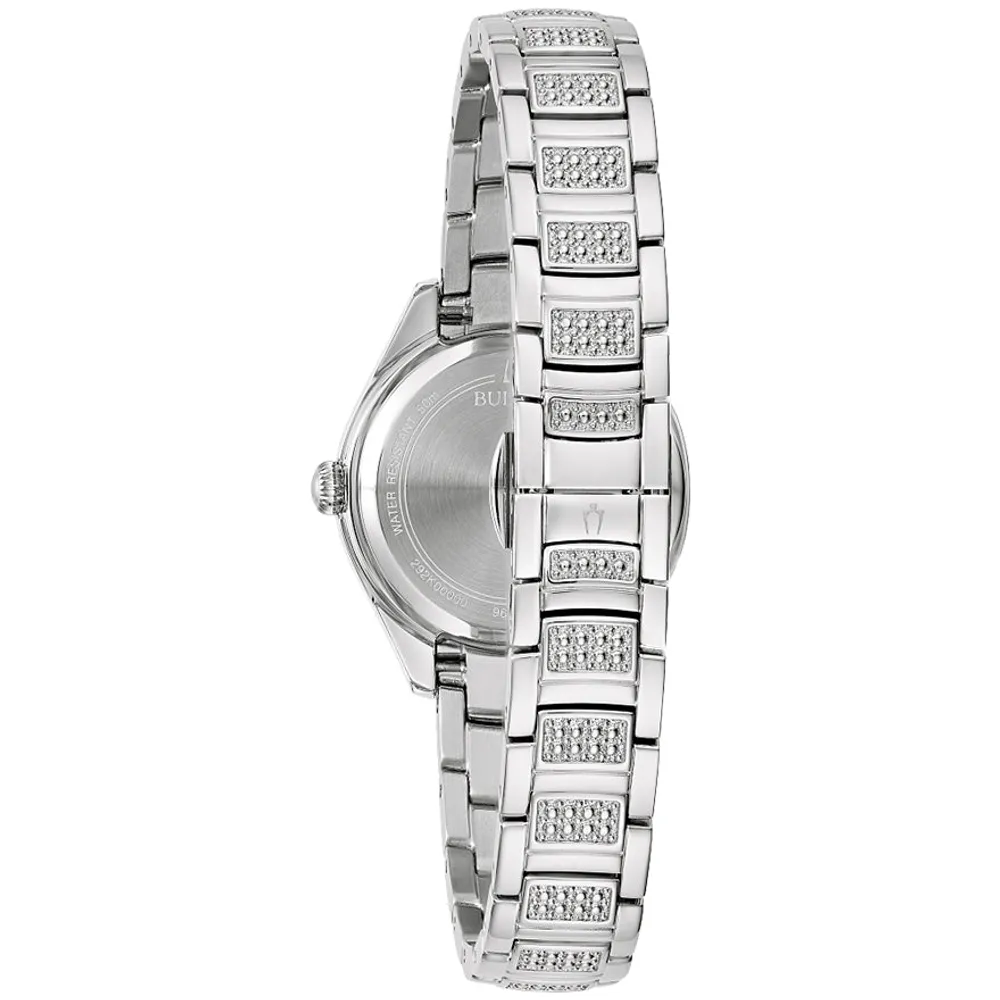 Bulova Crystal White Dial Ladies Watch | 96L311