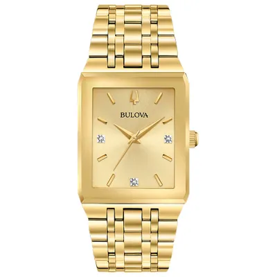 Bulova Quadra Champagne Dial Diamond | 97D120