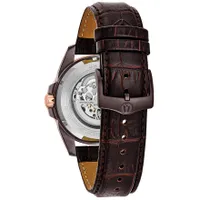 Bulova Men’s Automatic Rose Gold and Leather Dress Watch | 98A165