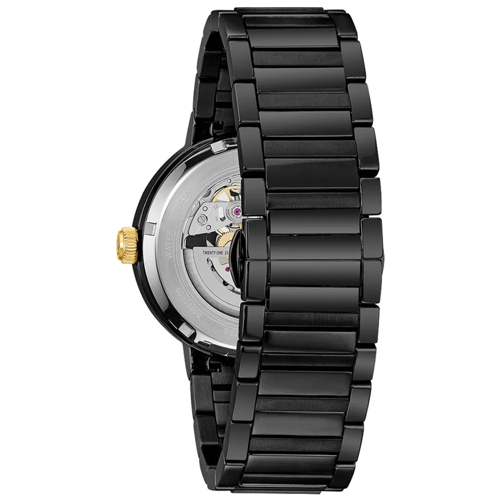 Bulova Men's Modern Automatic Black Dial Black Bracelet Watch | 98A203