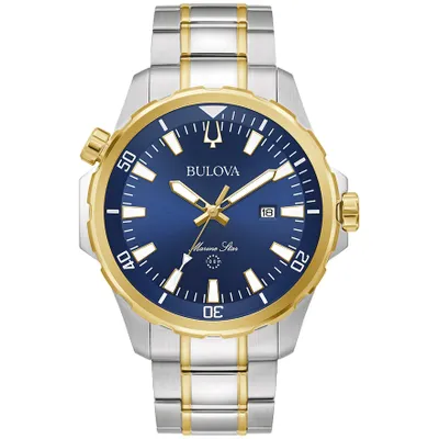 Bulova Marine Star Men's Blue Dial Watch | 98B384