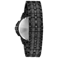 Bulova Men's Crystal Watch In Black Tone Stainless Steel | 98C134