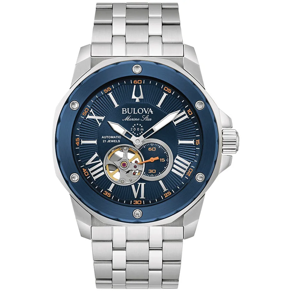 Bulova Marine Star Automatic Men's Blue Dial Watch | 98A302