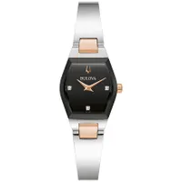 Bulova Gemini Black Dial Ladies Watch | 98P216