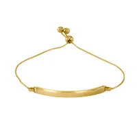 Curved Bar Bolo Bracelet in 10K Italian Yellow Gold