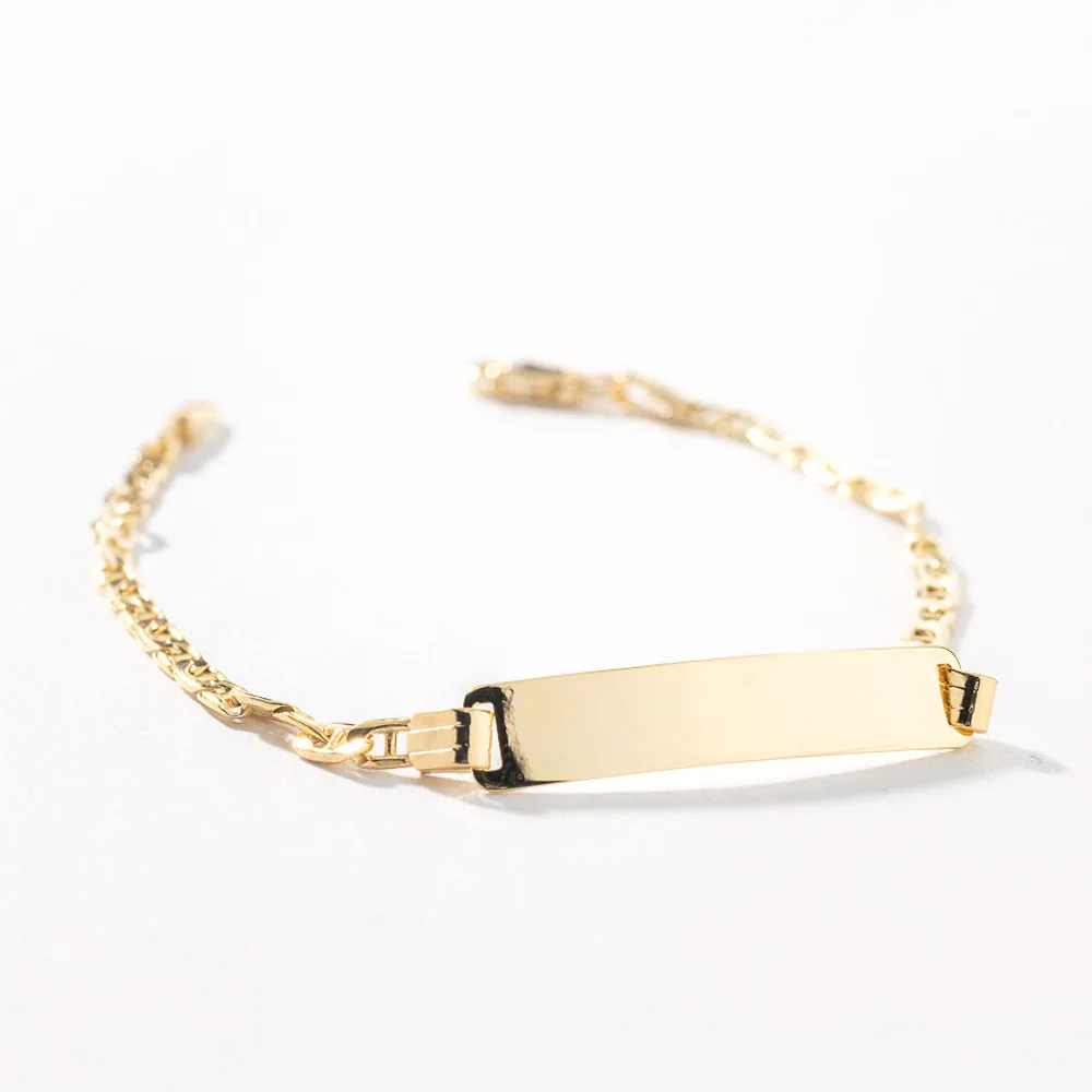 Ann Louise Marine Link ID Bracelet in 10K Yellow Gold