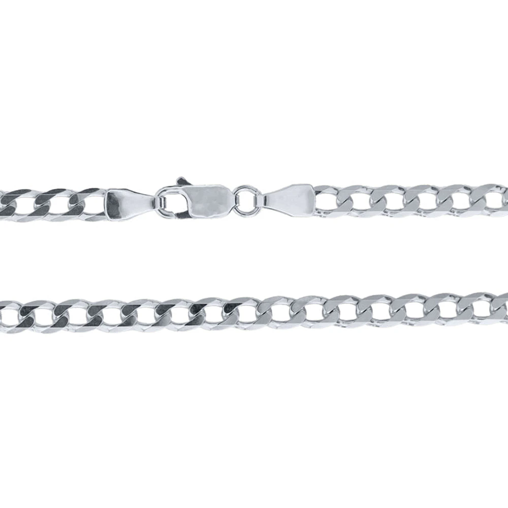 3.60mm Beveled Curb Chain in Italian 10K White Gold (22”)