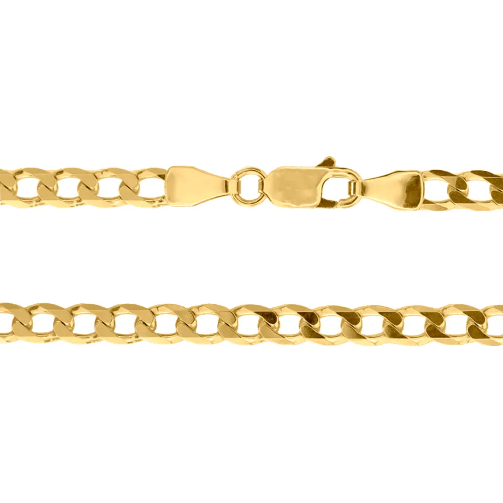 3.60mm Beveled Curb Chain in Italian 10K Gold (22