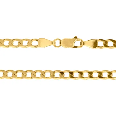 3.60mm Beveled Curb Chain in Italian 10K Yellow Gold (22”)