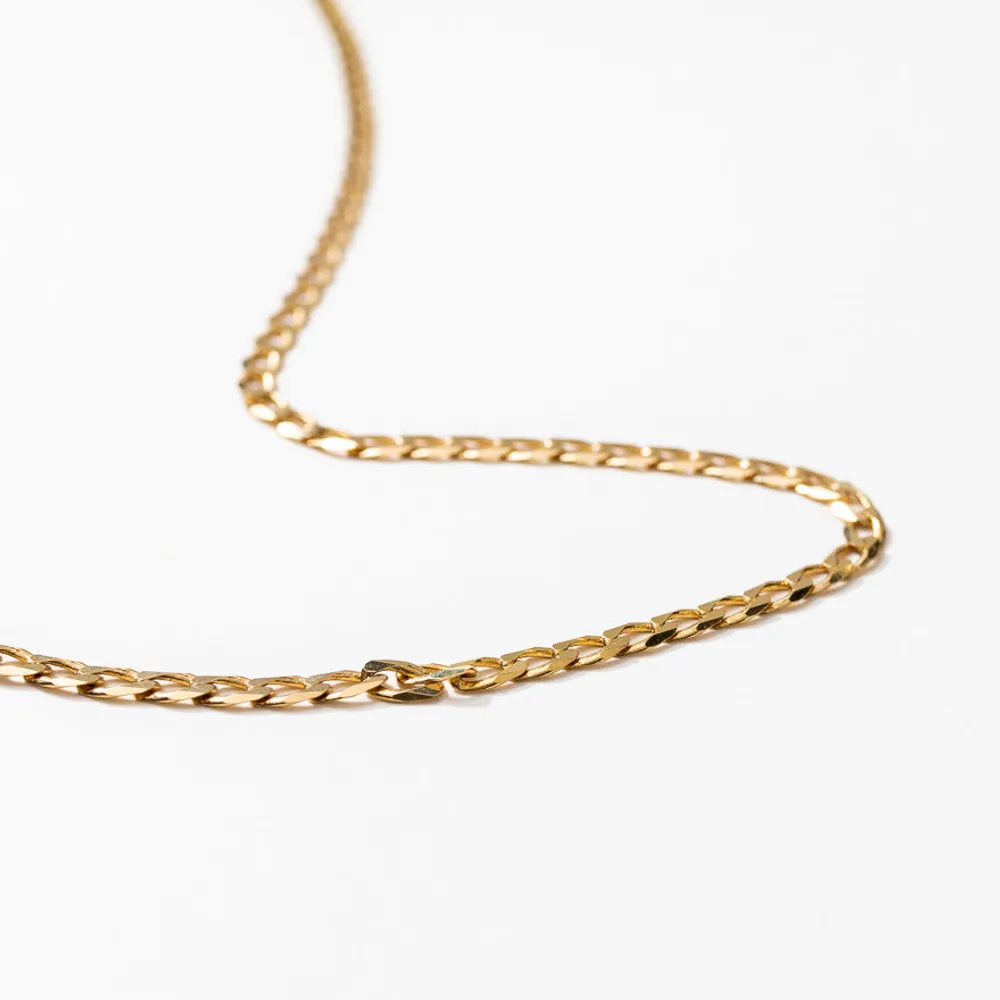 2.70mm Beveled Curb Chain in Italian 10K Yellow Gold (22”)