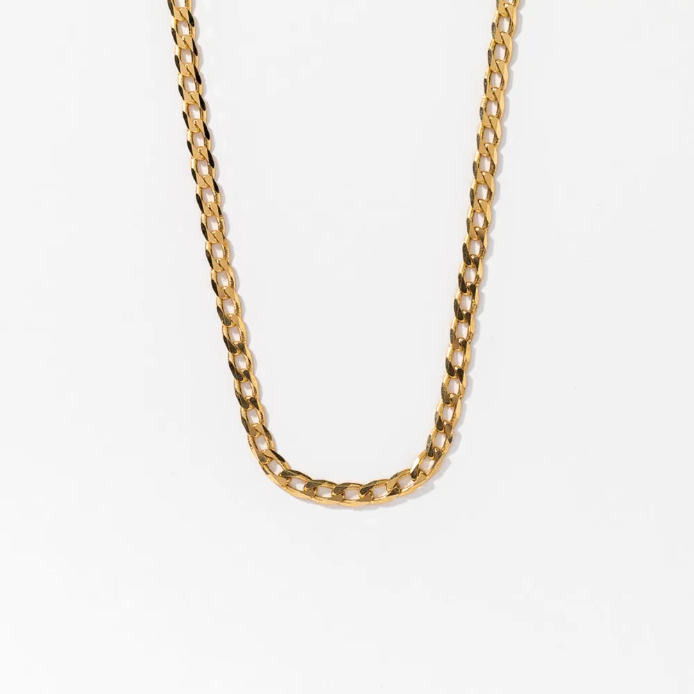 2.70mm Beveled Curb Chain in Italian 10K Yellow Gold (20”)