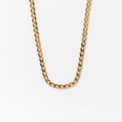 2.70mm Beveled Curb Chain in Italian 10K Yellow Gold (20”)