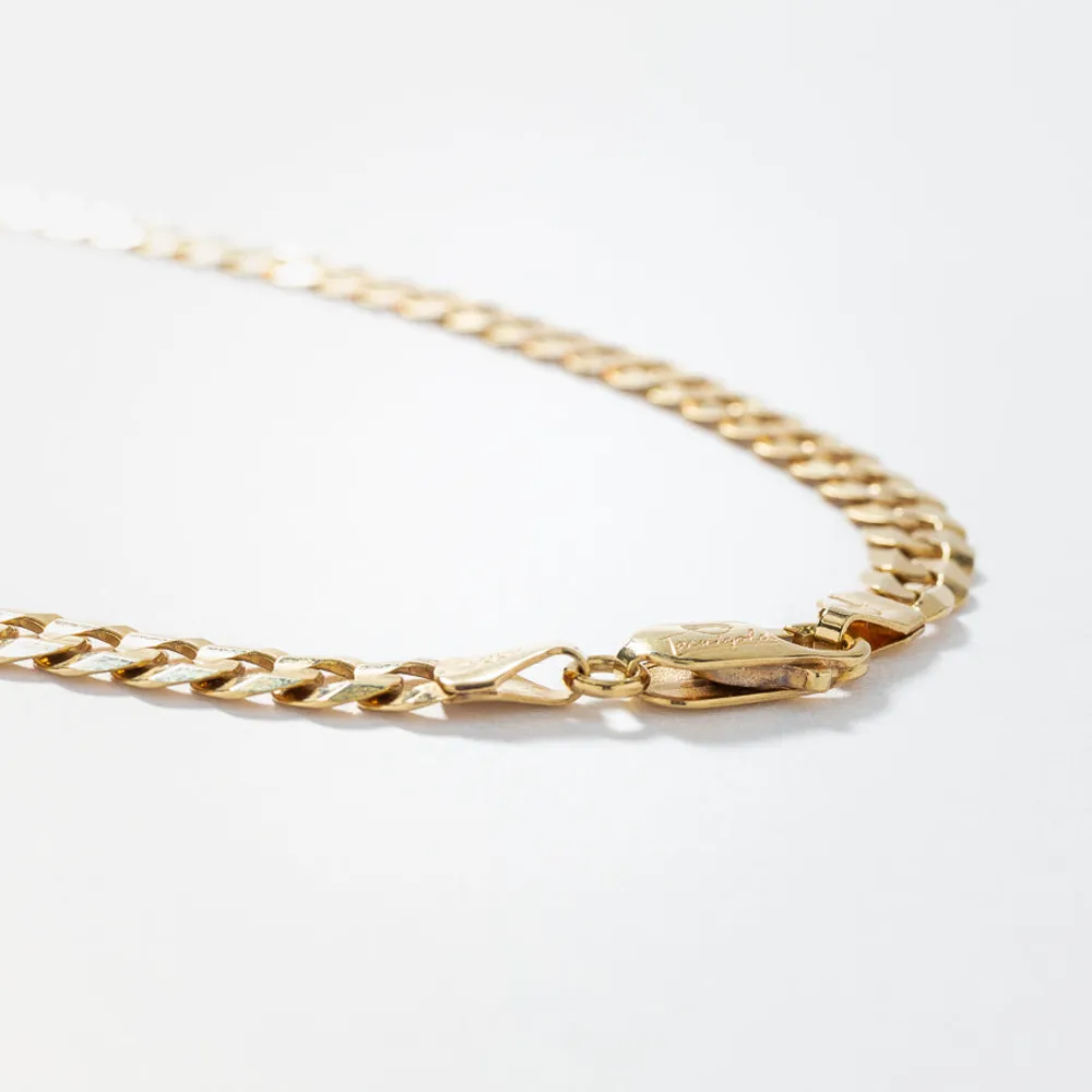 6mm Concave Curb Chain in 10K Italian Yellow Gold (22”)